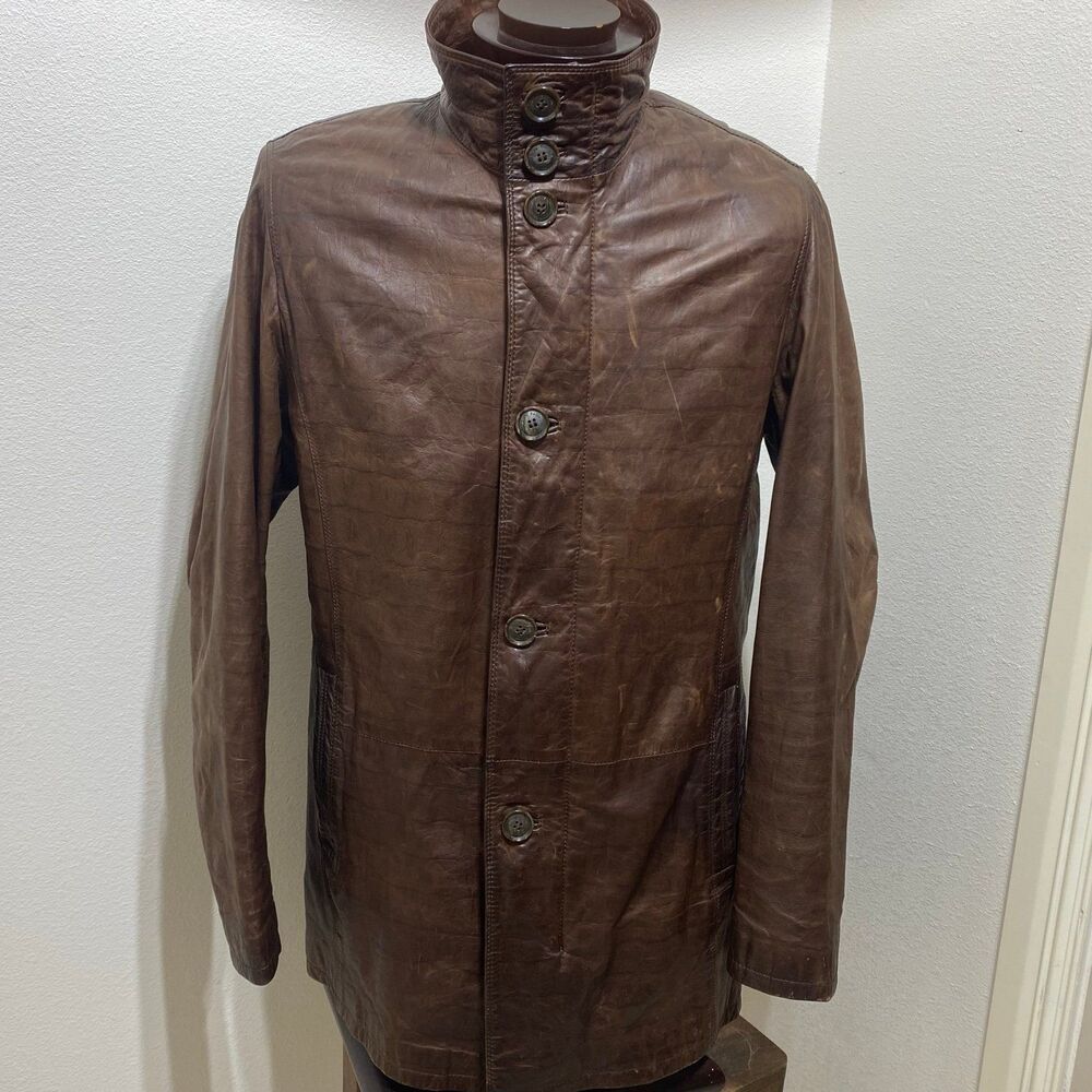 Emiliano Zavala Distressed Brown Leather
Jacket Men's Size Medium